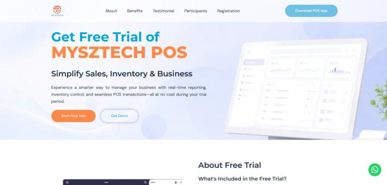 Free Trial Mysztech POS System